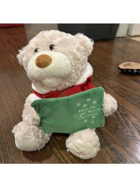 Cuddle Barn Story Time Bear Twas The Night Before Christmas Interactive Plush